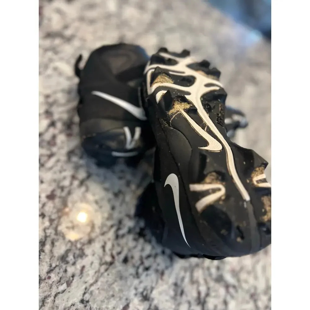 Nike Kids Black and White Strap Cleats Sneakers
